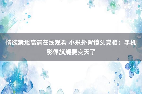 情欲禁地高清在线观看 小米外置镜头亮相：手机影像旗舰要变天了