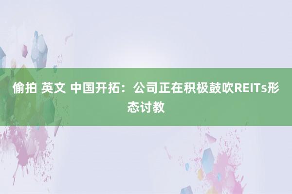 偷拍 英文 中国开拓：公司正在积极鼓吹REITs形态讨教
