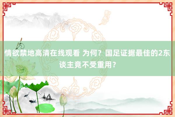 情欲禁地高清在线观看 为何？国足证据最佳的2东谈主竟不受重用？