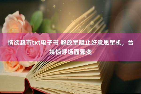 情欲超市txt电子书 解放军阻止好意思军机，台媒惊呼场面骤变