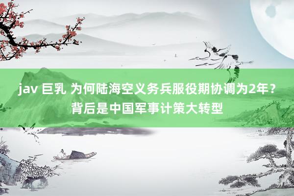 jav 巨乳 为何陆海空义务兵服役期协调为2年？背后是中国军事计策大转型