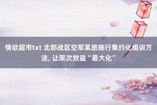 情欲超市txt 北部战区空军某旅施行集约化组训方法, 让架次效益“最大化”